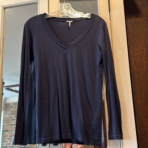 Splendid Women's Navy V-Neck T-shirt Modal Cotton Top